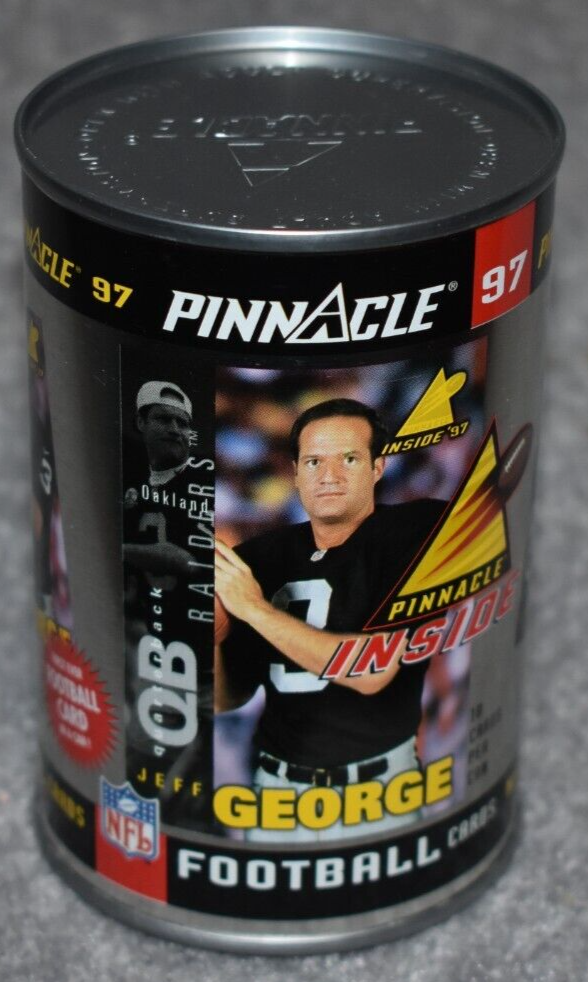 1997 PINNACLE INSIDE OAKLAND RAIDERS JEFF GEORGE NFL FOOTBALL CARDS IN A CAN