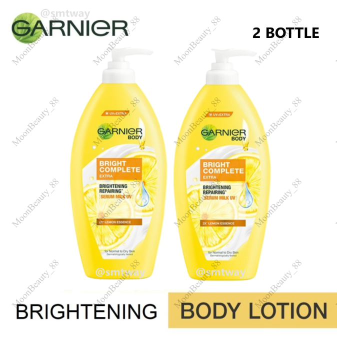 2 x Garnier Skin Naturals Bright Complete Extra Brightening UV Body Lotion 400ml