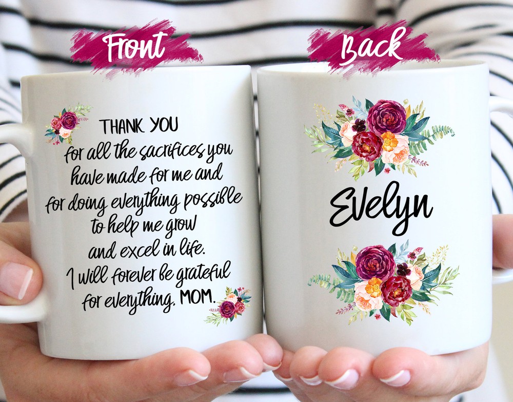 Thank You Mom Coffee Mug World's Best Mom Mother's Day Gift From Daughter Mother