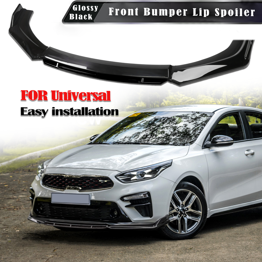 For Kia Forte Glossy Black Front Bumper Lip Spoiler Splitters Body Kit