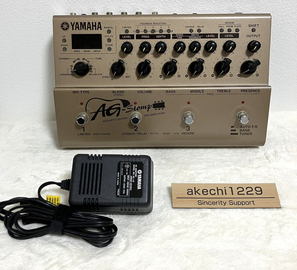YAMAHA AG STOMP Acoustic Guitar Preamp and Effects Pedal w/ power cable