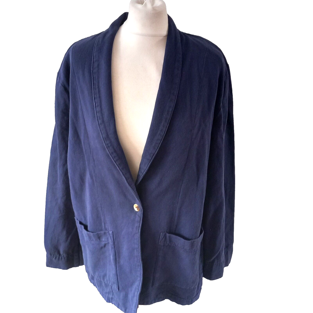 Wek Clothing (USA) Blue Utility  Blazer Jacket Size  UK M Pockets Chore Canvas