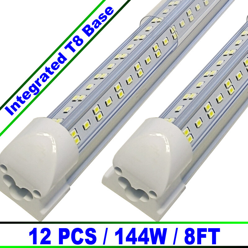 12 Pc 8 Foot LED Shop Lights 144W Fixture 8Ft T8 LED Tube Light 8' Garage Light