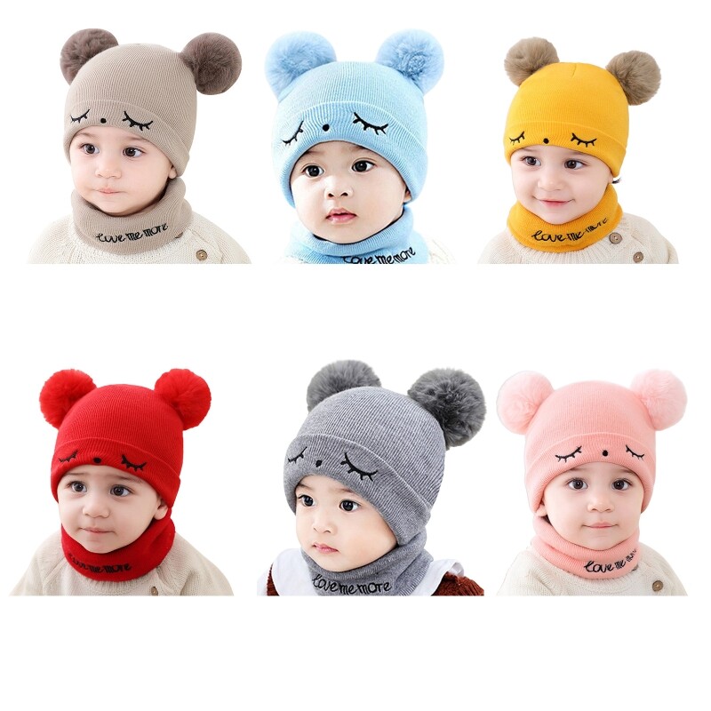 Autumn Winter Children Knitted Hats Solid Color Unisex Baby Hat Accessories