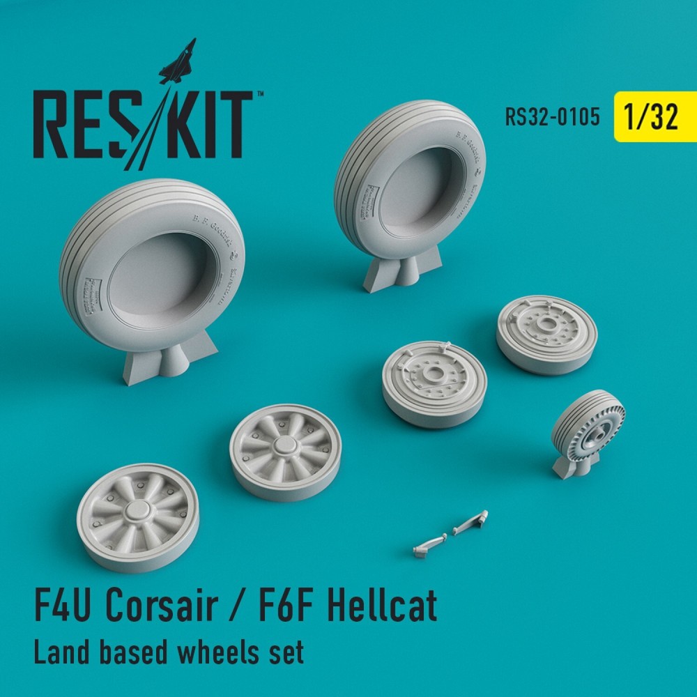 F4U Corsair F6F Hellcat Land Wheels 1:32 ResKit RS32-0105