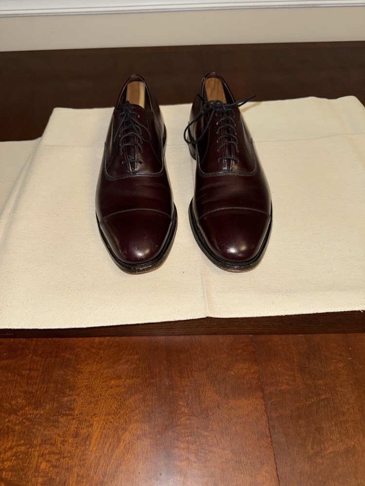Allen Edmonds Park Avenue Cap Toe Dress Shoes Dark Burgundy, Size 9 C