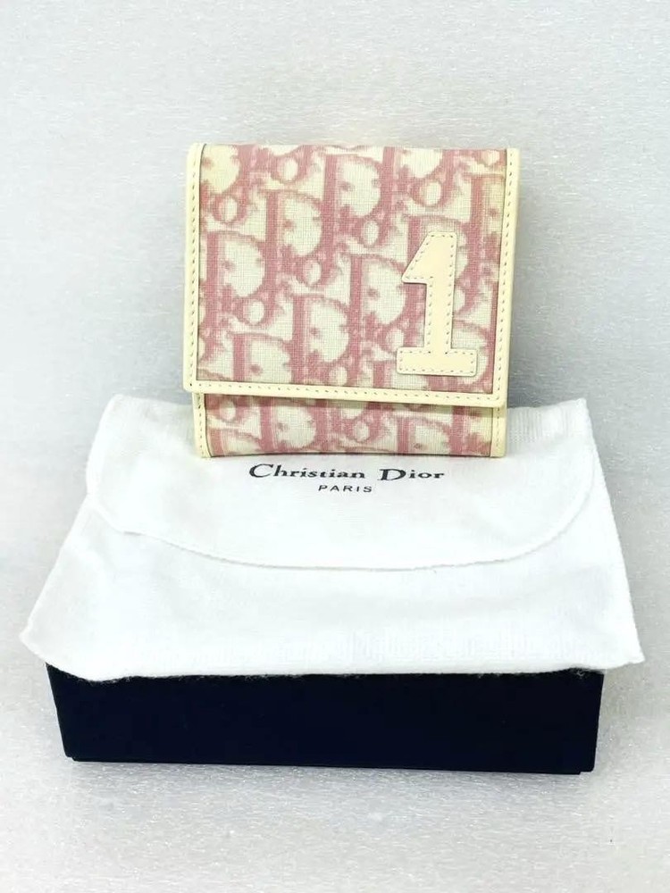 Christian Dior Trotter Pink Leather Bifold Wallet
