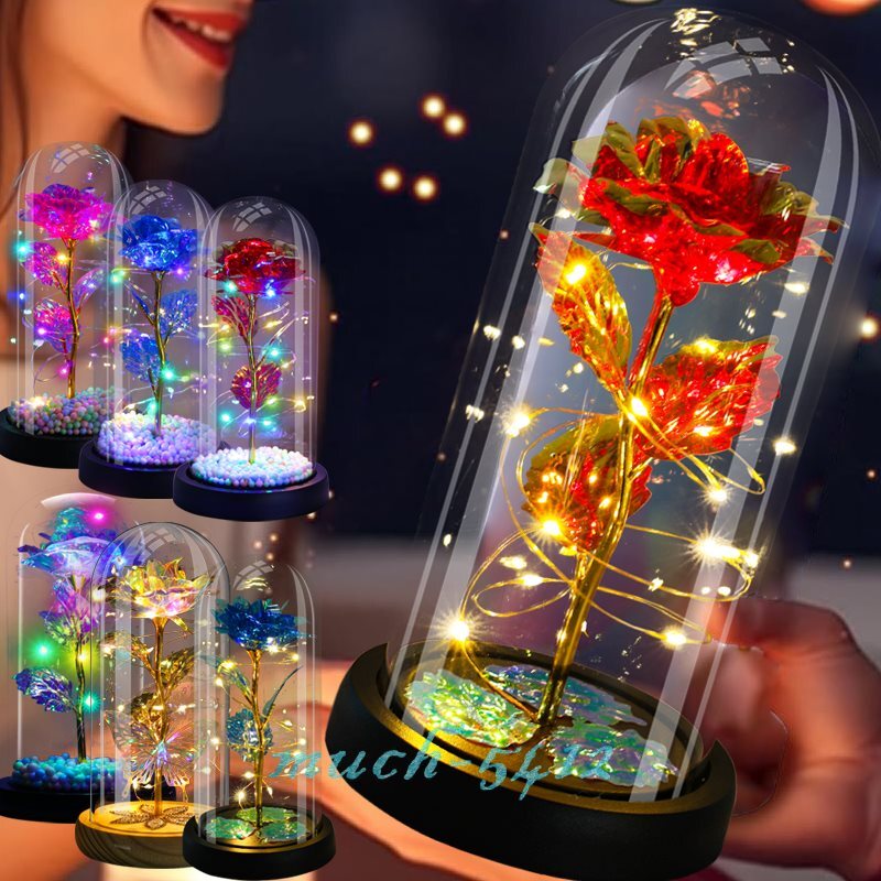 Rose Flower In Glass Gift For Women Wife Her Valentine Girlfriend Birthday Gifts