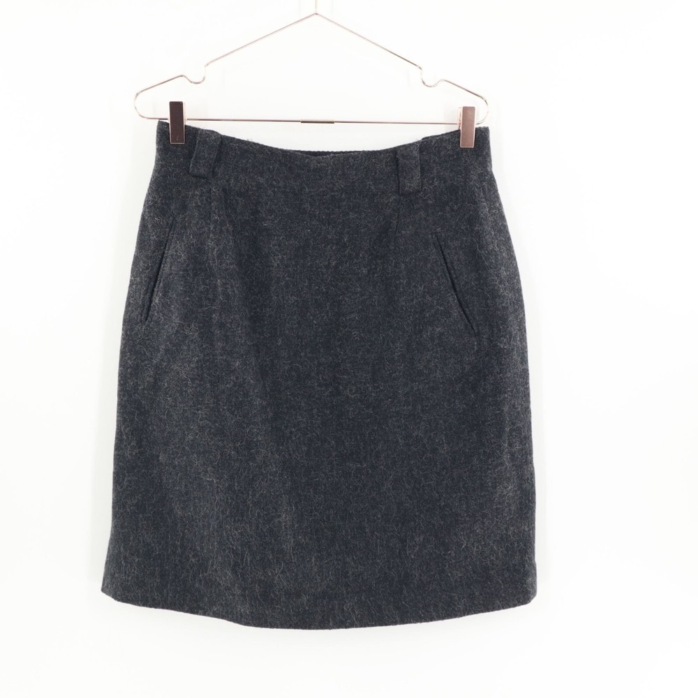 Jones New York Country Wool Skirt Womens 12 Gray Career Polished Twee Officecore