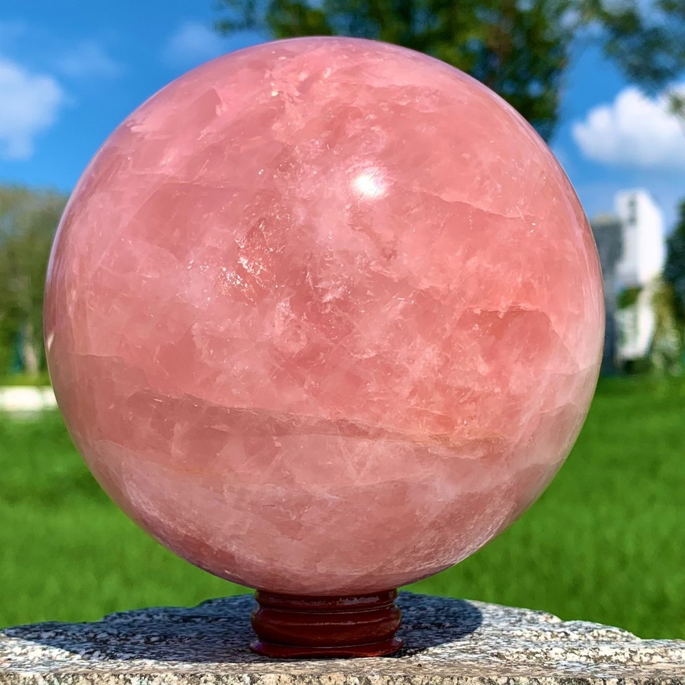 4.16LB Natural Pink Rose Quartz Sphere Crystal Ball Reiki Healing