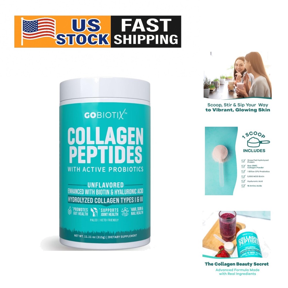 Collagen Protein Powder with Probiotics - Non-GMO & Gluten-Free Formula