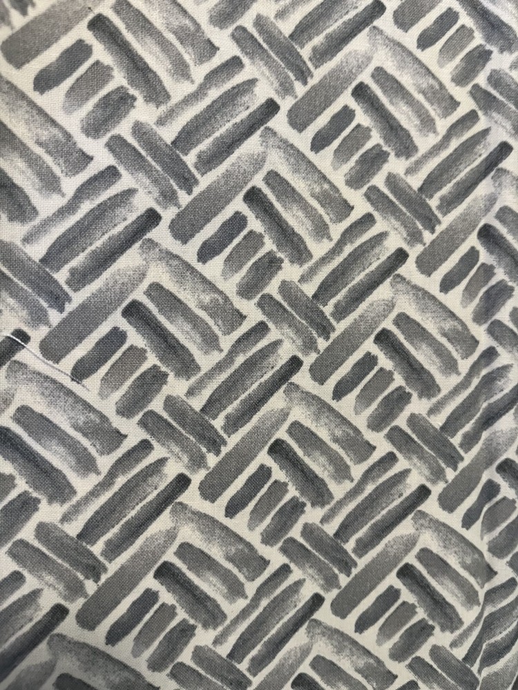Calico Gray Crisscross Paint Stripe Fabric Remnant 10x44 Inches