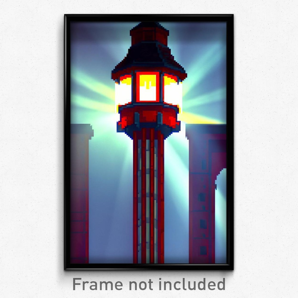 Pixel Art Poster of Authentic Belfry in 8-Bit Psychedelic Trippy Style