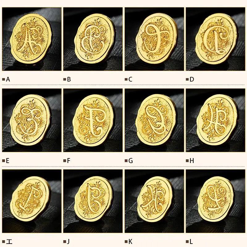 Alphabet a to z Wax Seal Stamp Initial Letter Brass Head Envelope Sealing Kit