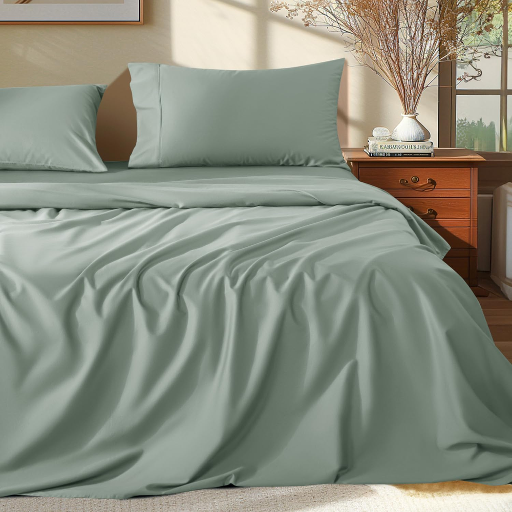 100% Egyptian Cotton Queen Size Sheets Set - 1000 Thread Count，Luxury Cotton Bed