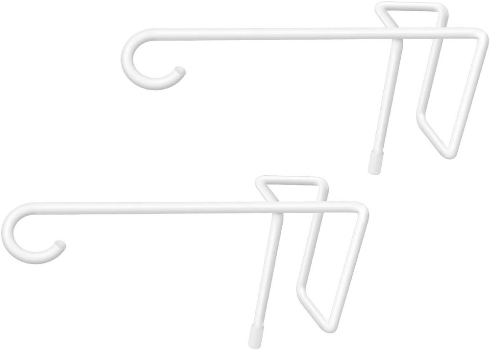 JOYSEUS 2 Pack Vinyl Fence Hooks, 5 x 10 Inches Durable White 2 Pack,