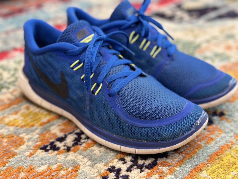 Nike Free 5.0 Youth Size 6 Blue Black Volt Athletic Cross Training Running Shoes