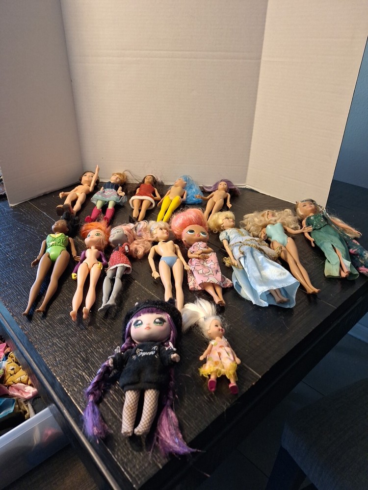 15 assorted dolls including Barbie and Monster High for kids