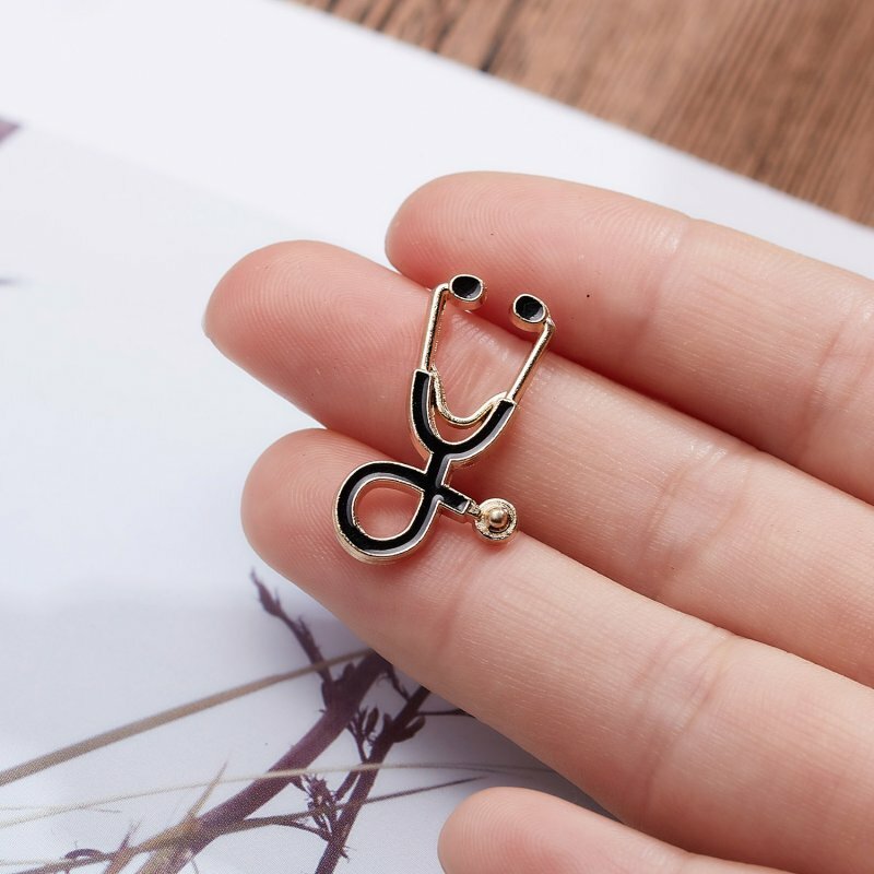 Charm Stethoscope Enamel Lapel Corsage Collar Pin Brooch Lovely Women Jewellery
