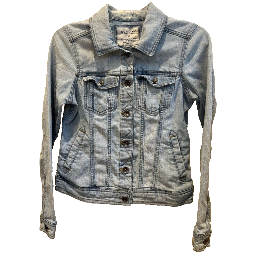 Sonoma Life + Style Women’s Jean jacket Light Washed Sz  XS Cowgirl Denim Casual