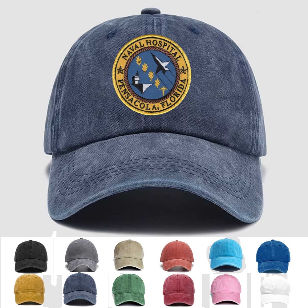 Custom Embroidered Hat Naval Hospital In Pensacola - Florida, Veteran Cap, Gift