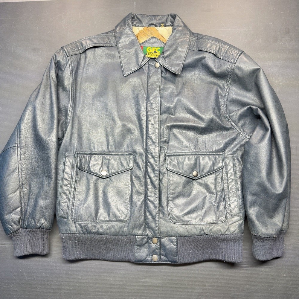 Vintage GFC Trading Company Men’s Leather Jacket Size Small