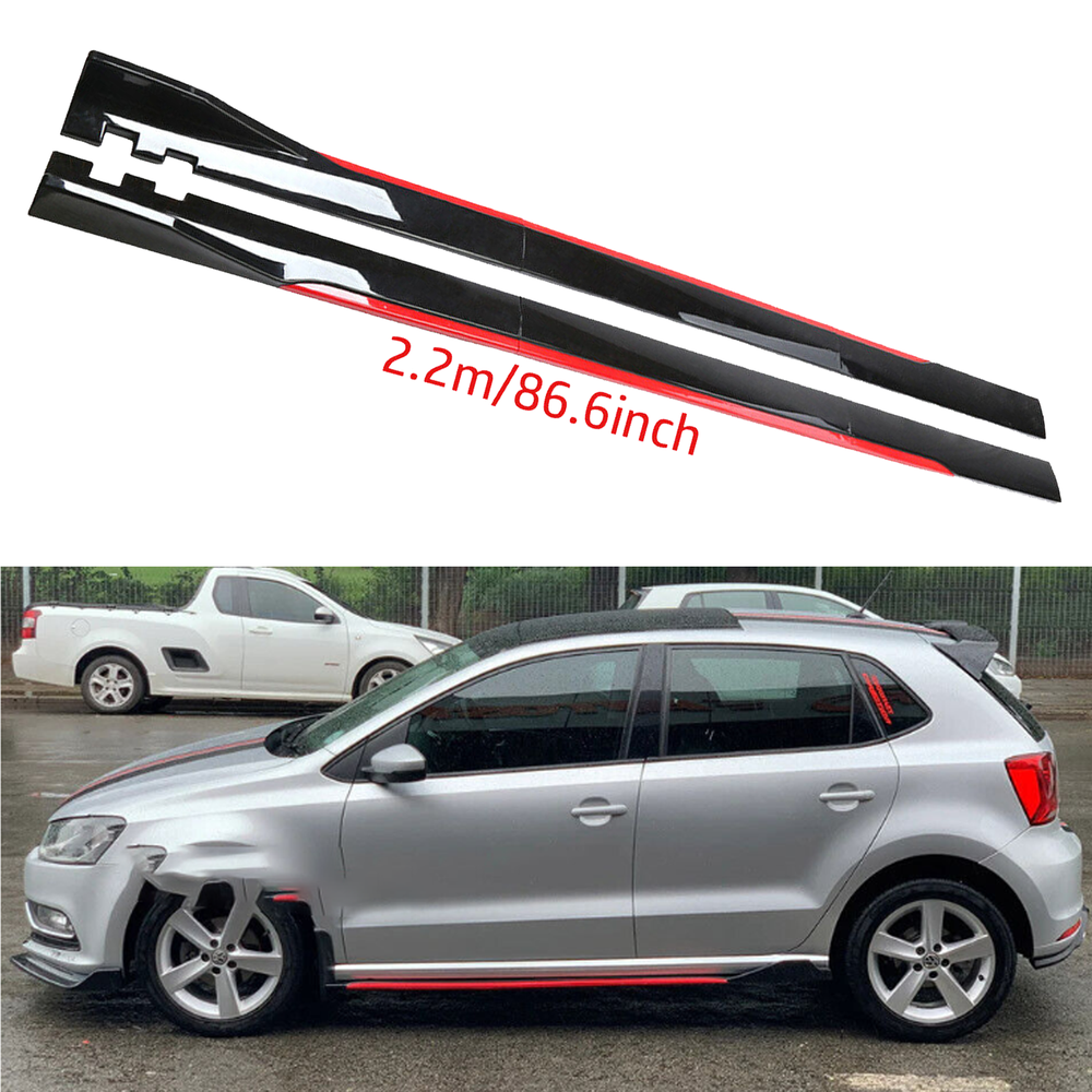 For Toyota Prius Hatchback Side Skirt Extension Body Kit Splitter Spoiler Glossy