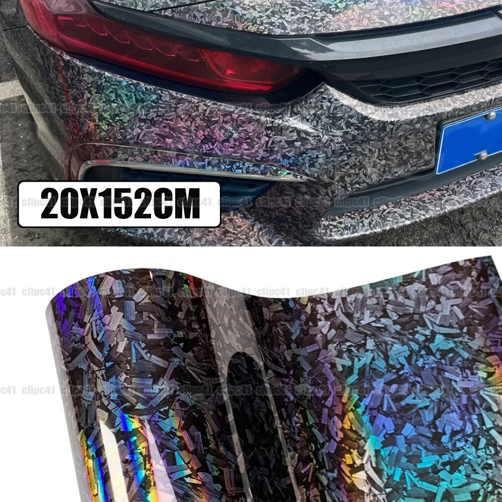 Glossy Black Crystal Forged Carbon Fiber Vinyl Wrap Film for Cars