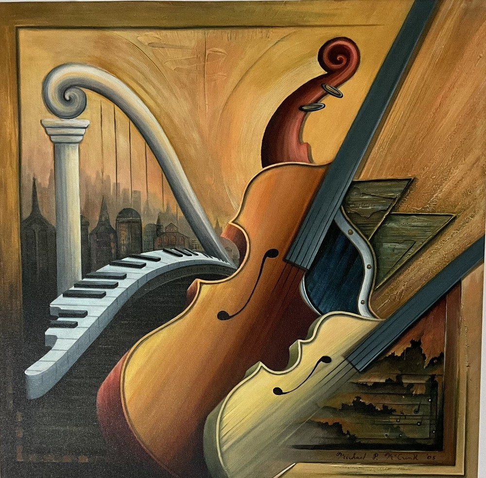 Michael MCCRINK, City Of Music, Canvas Giclee, Signed On Plate 24”x24” 2005’