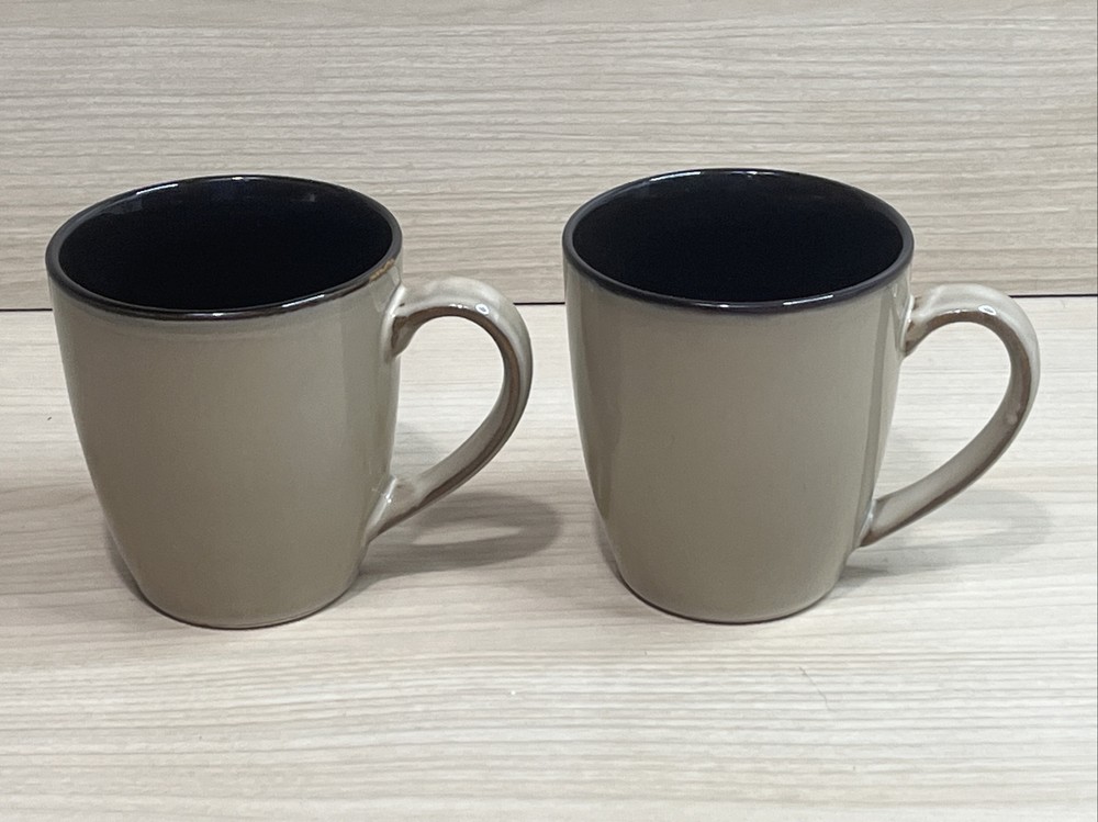 Pfaltzgraff Taos Coffee Mugs Stoneware Tan Brown Set of 2