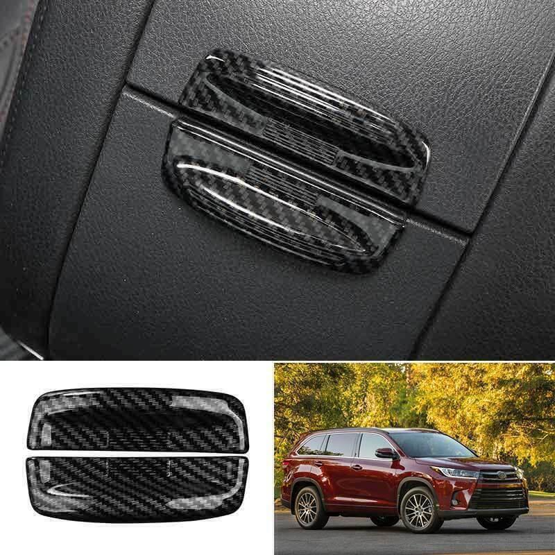 For Toyota Highlander 2014-2019 ABS Carbon Fiber Armrest Box Handle Cover Trim