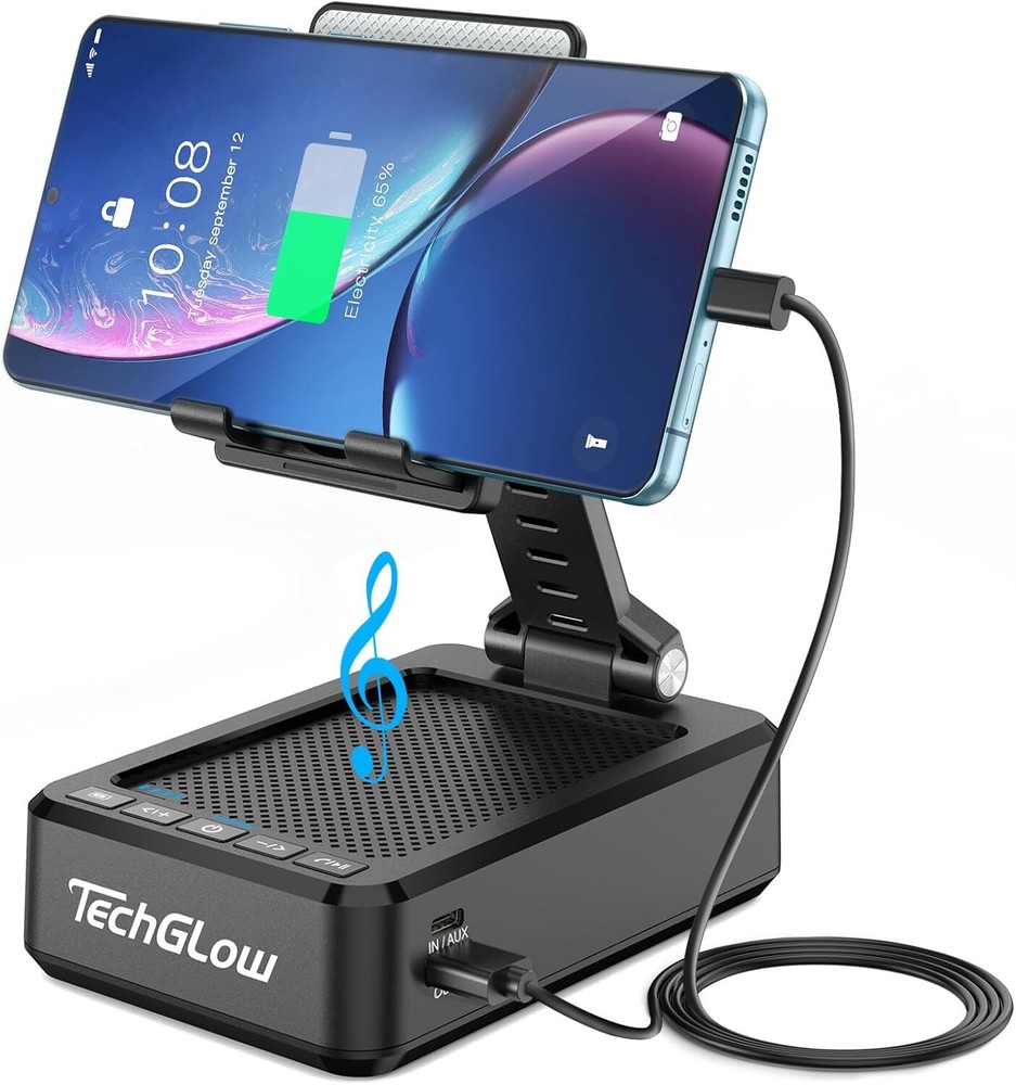Foldable Cellphone Stand with Bluetooth Speaker & Power Bank, Gift for Men Women