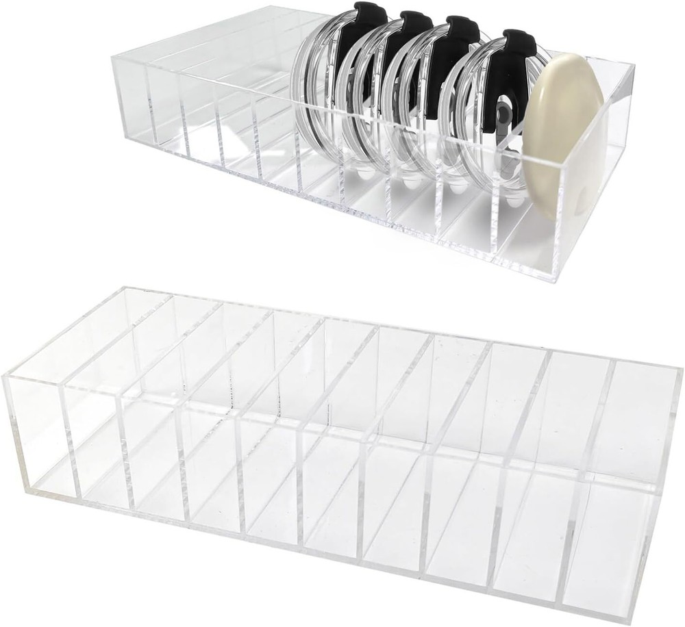 Tumbler Lid Organizer for Kitchen Cabinet, Acrylic Holder for...