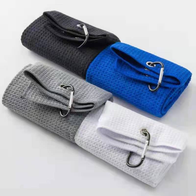 Chambray golf towel for club and sweat absorption soft cotton cloth