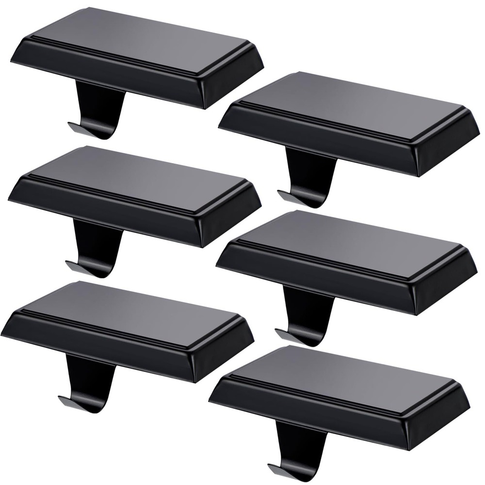 6pcs Metal Christmas Stocking Hangers for Mantel with Hooks