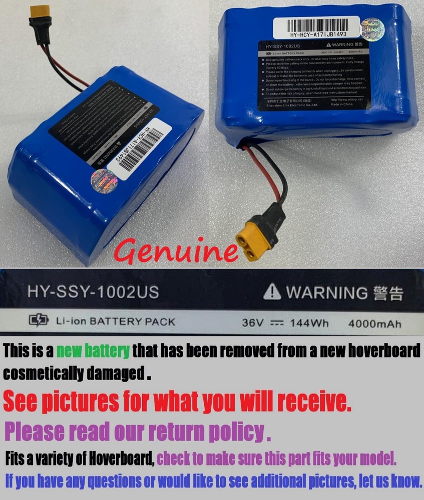 Li-ion BATTERY PACK   36V  HY-SSY-1002US  4000mAh  144Wh 🔴Open box