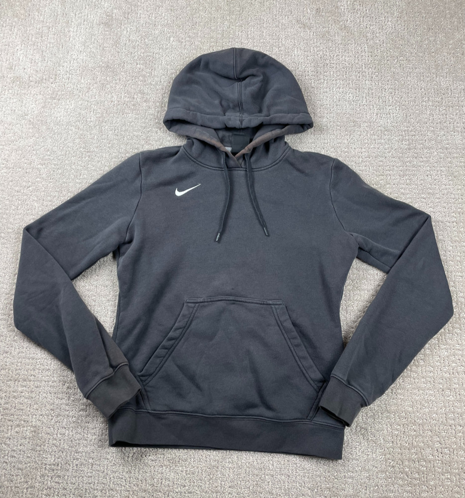Nike Hoodie Womens Small Gray Club Fleece Pullover Sweatshirt Workout 836123-060