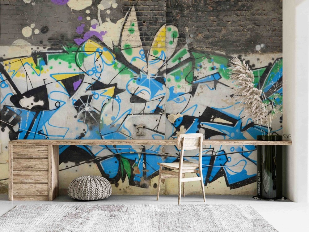 3D Abstract Graffiti Wall Murals Wallpaper Murals Wall Sticker 2