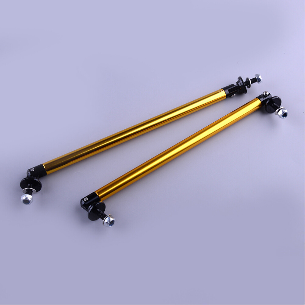 2Pcs Gold 20cm Adjustable Front Bumper Lip Splitter Support Bars Strut Rods