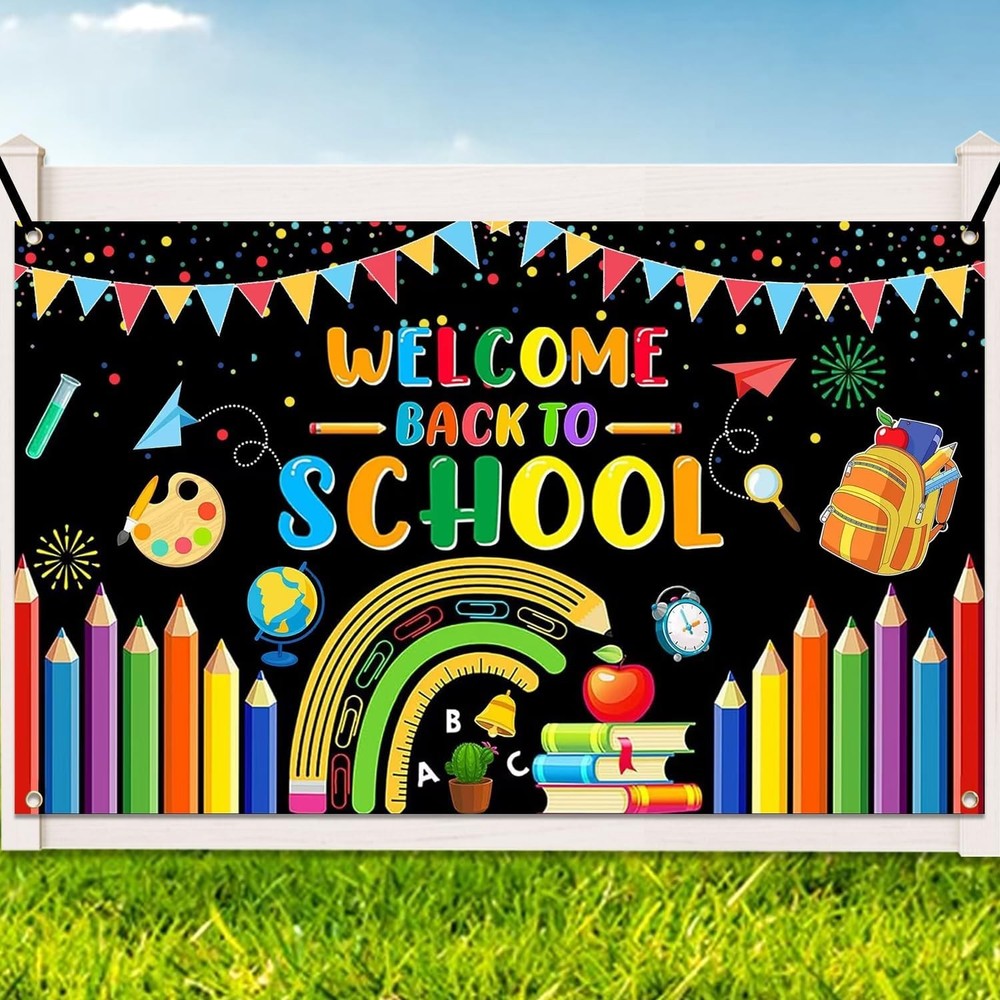 72x44 Inch Welcome Back to School Banner for First Day Classroom Decor