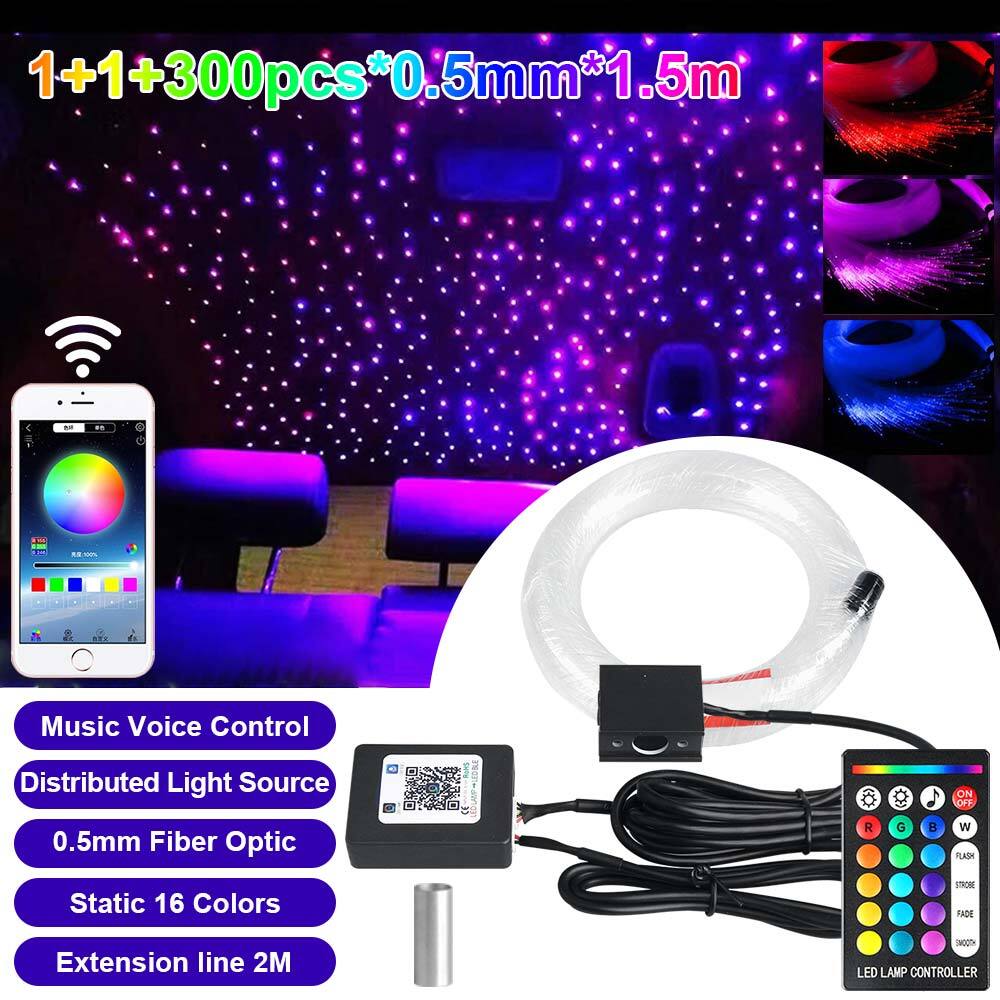 300x Fiber Optic Car Home Headliner Star Light Roof Remote Ceiling RGB Light Kit