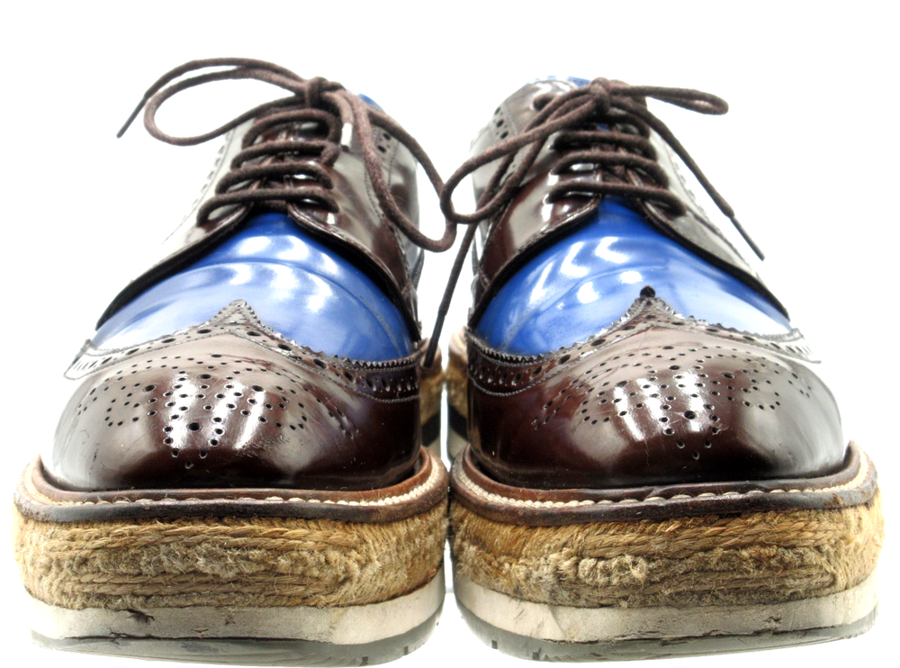 Men's Prada Blue & Maroon Short Wingtip Size 8 UK, 9 USA