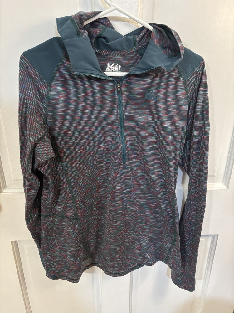 REI Co-op Screeline Hoodie Women's Large 1/2 Zip Pullover Outdoor Active Hike