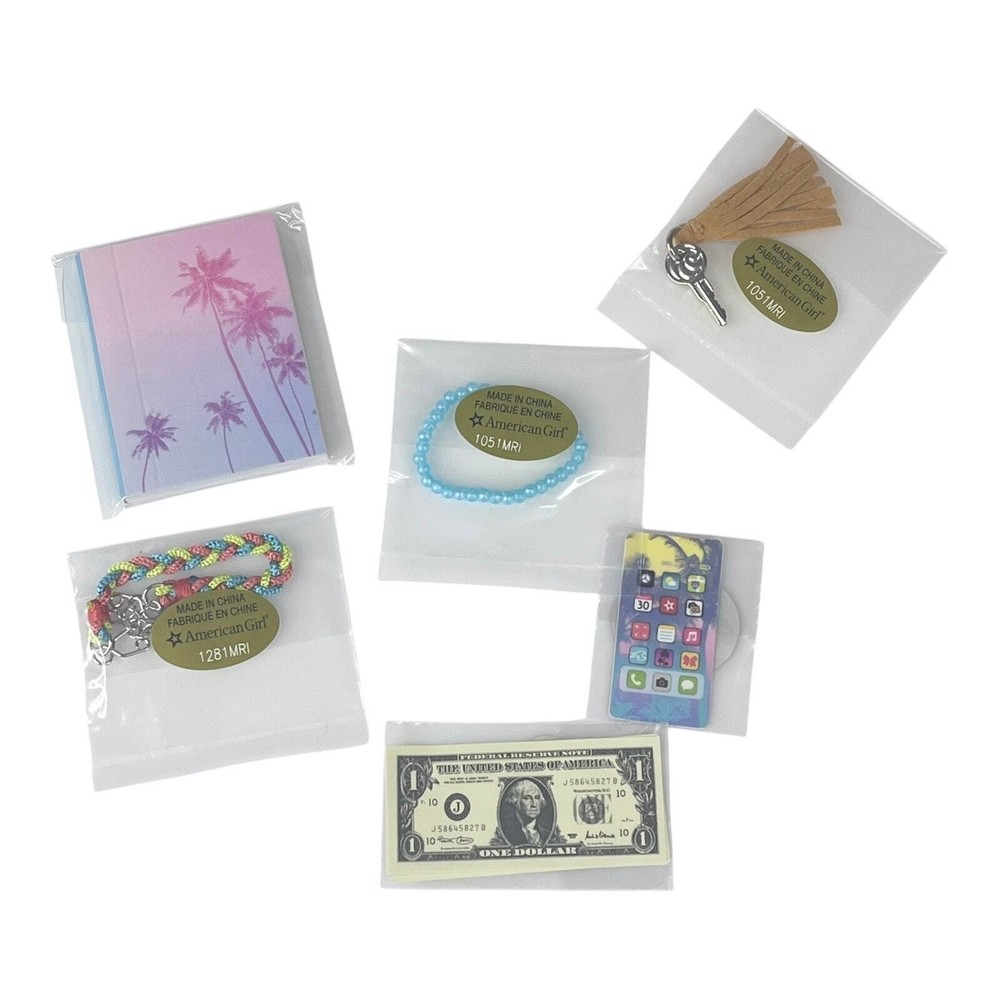 American Girl JOSS Van Accessories Set with Key Bracelet Phone Card and Book 10p