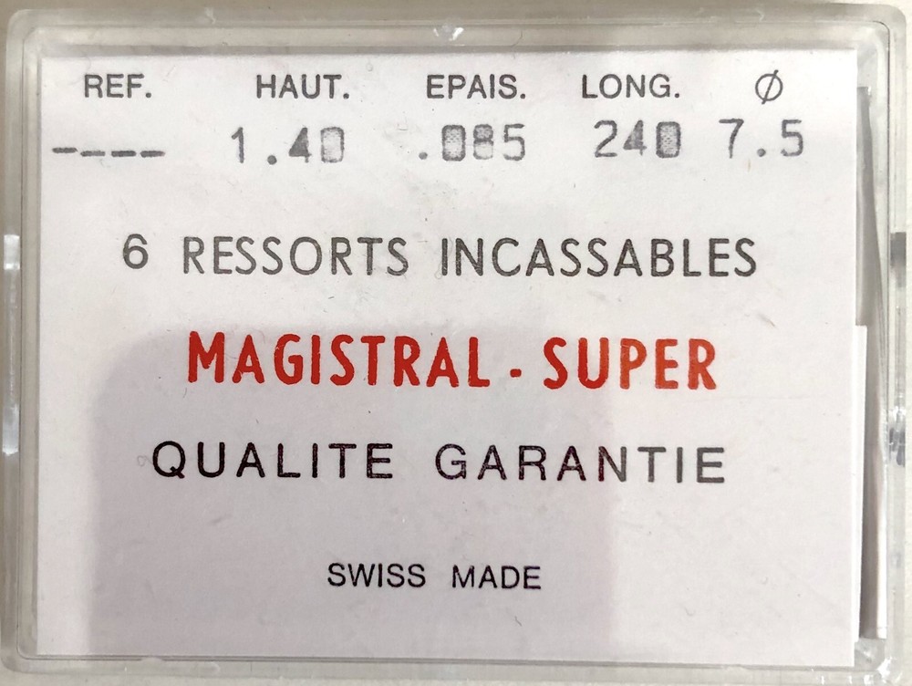 1X Mainspring 1.40x0.085mm Ø7.5 Watch Spring 240/140 H24 Replacement