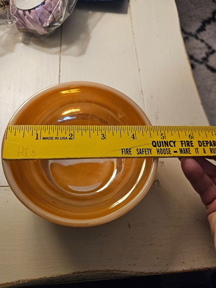 Vintage Fire King Peach Luster 5 Inch Orange Cereal Rice Bowls Mid Century
