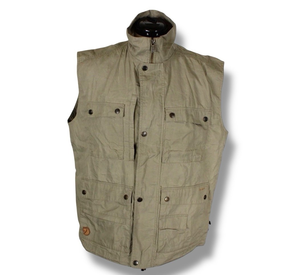 Fjallraven Reporter Lite Vest Mens XL Beige Tactical G1000 Gilet Hunting Utility