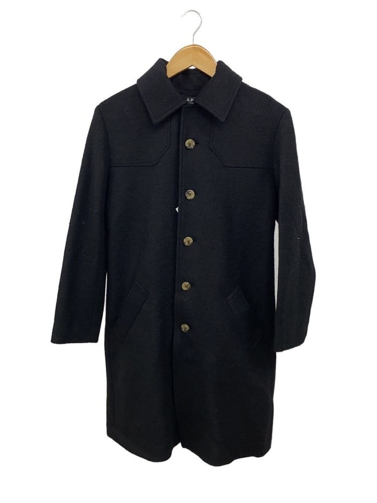A.P.C.  Steel Collar Coat/S/Wool/Blk/Plain/23411-20301 3398
