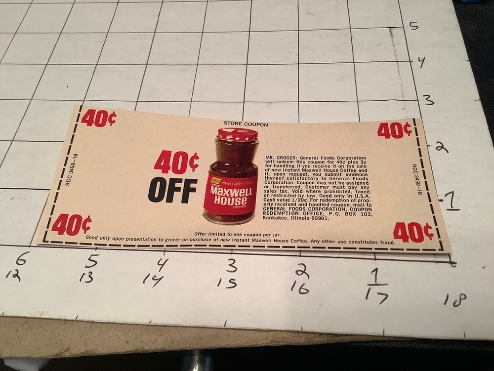 Vintage Original Coupon: Early MAXWELL HOUSE COFFEE - 40 cent-image