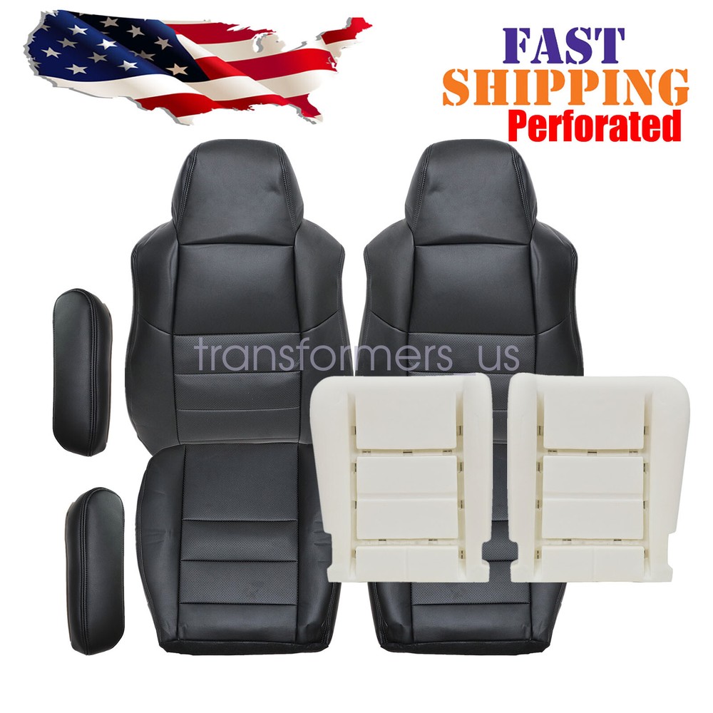8-Piece Black AC Seat Cover & Foam Cushion Set for 2002-2007 Ford F250 F350 FX4